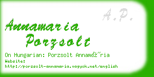 annamaria porzsolt business card